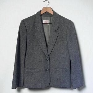 Pendleton Vintage Grey Wool Classic Blazer Jacket Women’s 10 Petite